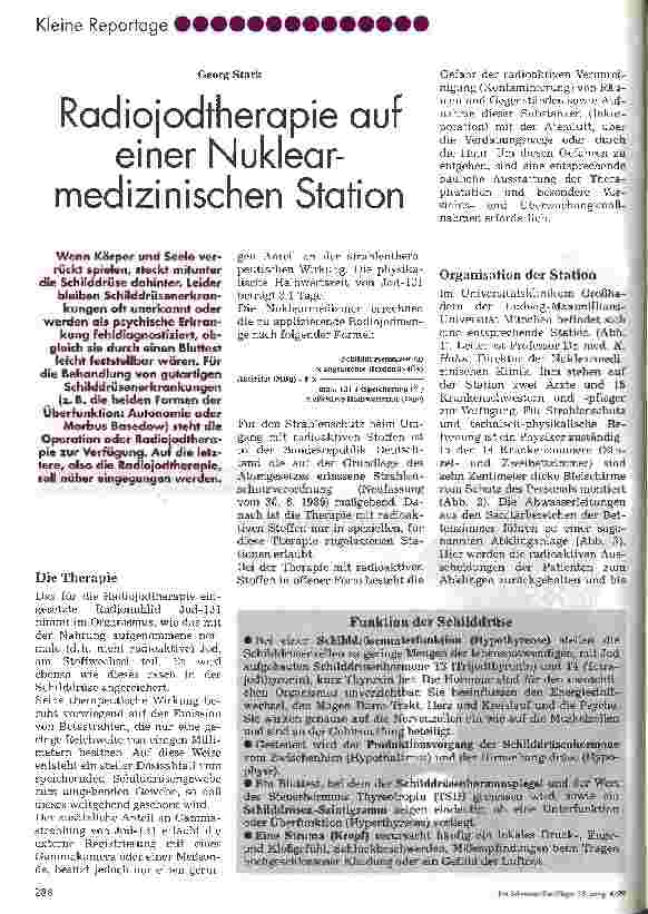Vorschauseite 1: Radiojodtherapie auf einer Nuklearmedizinischen Station