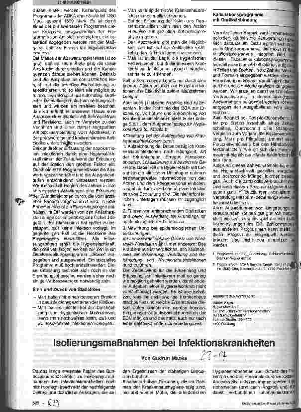 Vorschauseite 1: Isolierungsmaßnahmen bei Infektionskrankheiten
