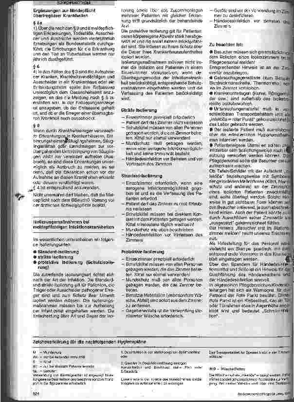 Vorschauseite 3: Isolierungsmaßnahmen bei Infektionskrankheiten