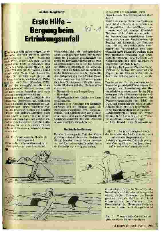 Vorschauseite 1: Erste Hilfe - Bergung beim Ertrinkungsunfall