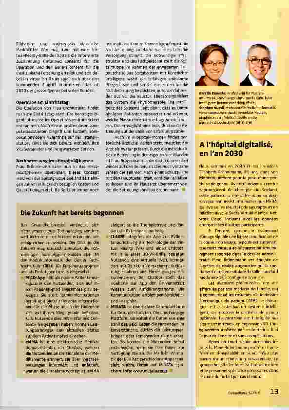 Vorschauseite 2: Das digitalisierte Spital von übermorgen