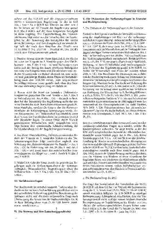 Vorschauseite 5: Familiäres Existenzminimum; Gesetzgebungsermessen; Inhaltskontrolle; Kinderexistenzminimum; Menschenwürde; Regelleistung; Sozialgeld; Verfassungsmäßigkeit der Höhe der Regelleistu…