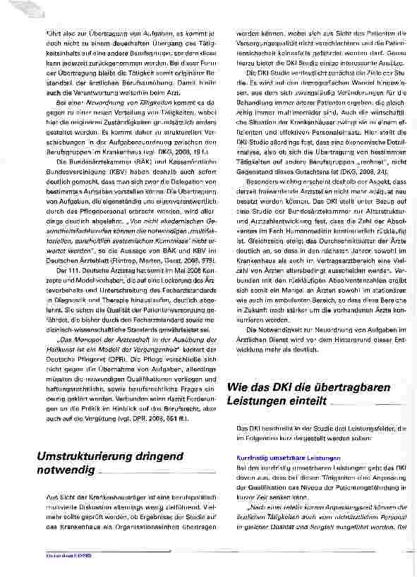 Vorschauseite 2: Die Aufgaben im Krankenhaus neu ordnen