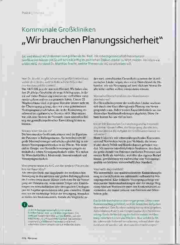 Vorschauseite 1: Wir brauchen Planungssicherheit