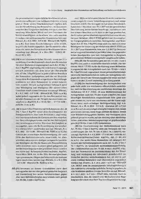 Vorschauseite 3: Anspruch eines Personalrats auf Freistellung von Rechtsanwaltskosten