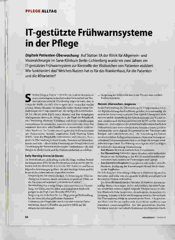 Vorschauseite 1: IT-gestützte Frühwarnsysteme in der Pflege