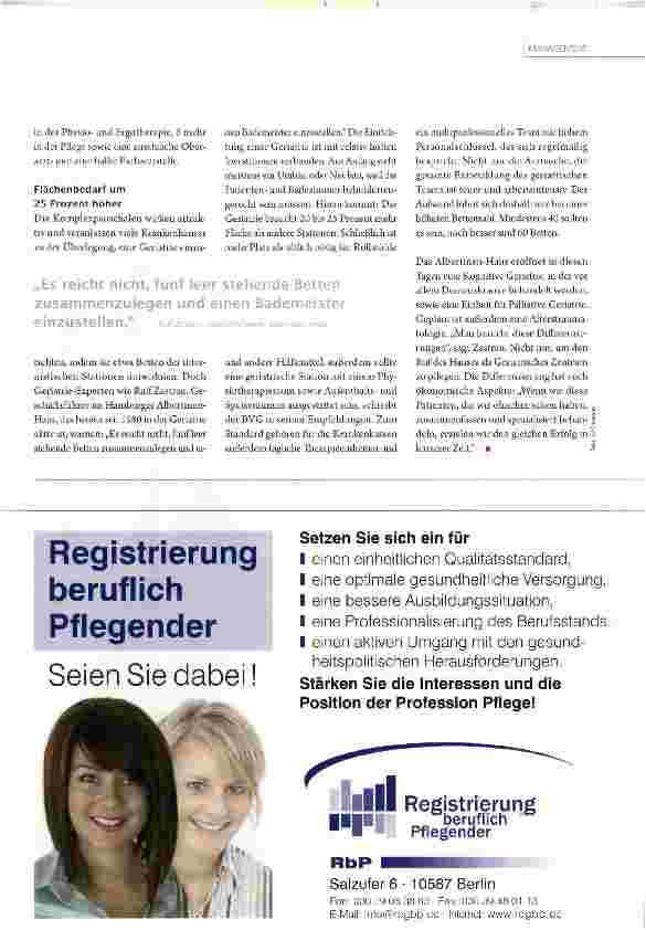 Vorschauseite 3: Die Kliniken entdecken die Hochbetagten