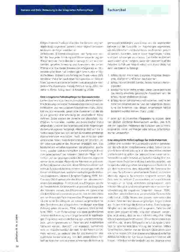 Vorschauseite 2: Demenz und Delir: Bedeutung in der integrierten Palliativpflege