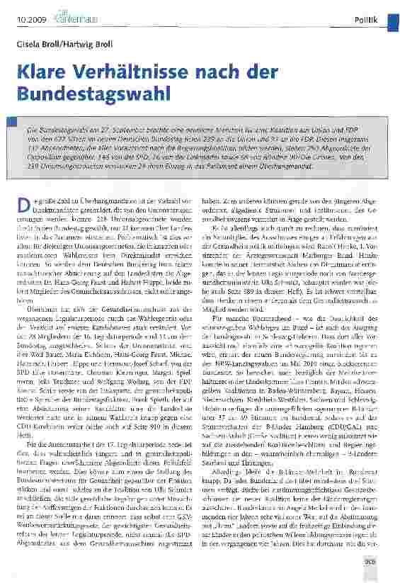 Vorschauseite 1: Klare Verhältnisse nach der Bundestagswahl