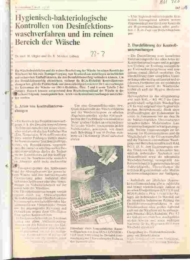 Vorschauseite 1: Hygienisch-bakteriologische Kontrollen von Desinfektionswaschverfahren und im reinen Bereich der Wäsche
