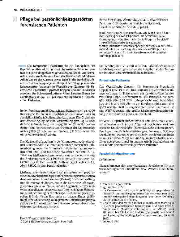 Vorschauseite 1: Pflege bei persönlichkeitsgestörten forensischen Patienten