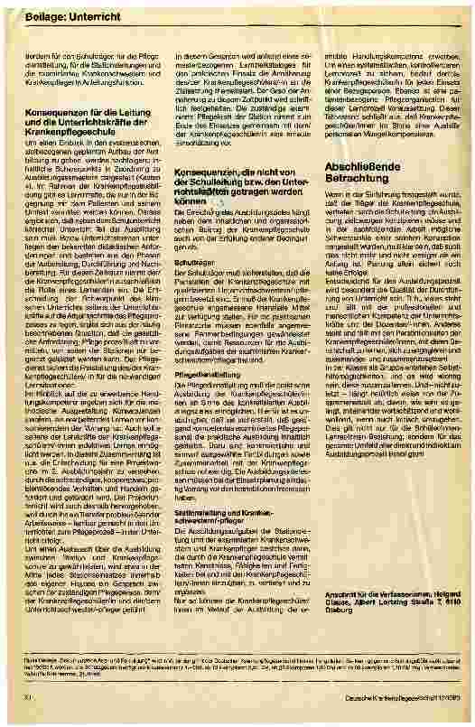Vorschauseite 4: Gedanken zur Konzeption der Ausbildung zur Krankenschwester/ zum Krankenpfleger