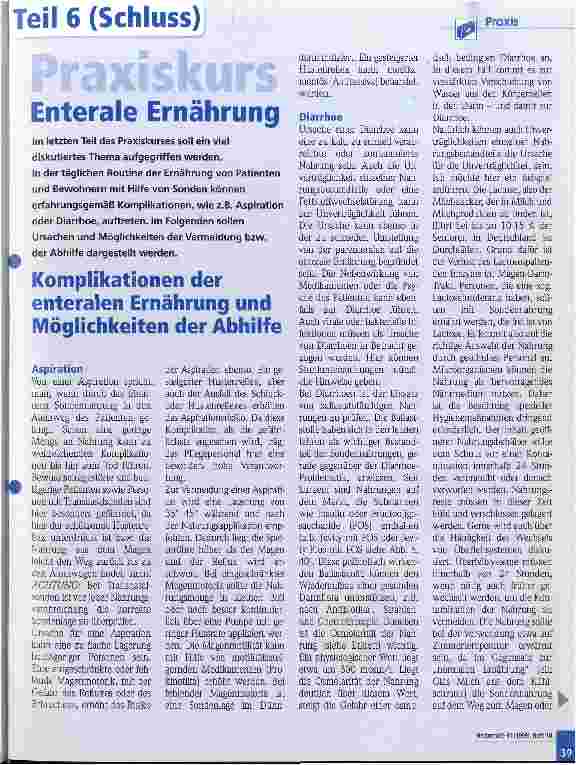 Vorschauseite 1: Praxiskurs Enterale Ernährung