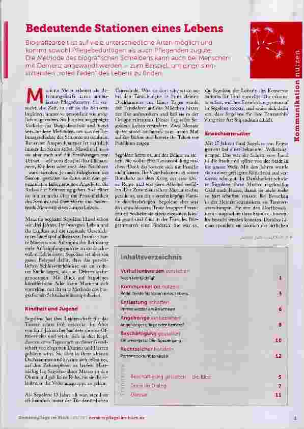 Vorschauseite 1: Bedeutende Stationen eines Lebens