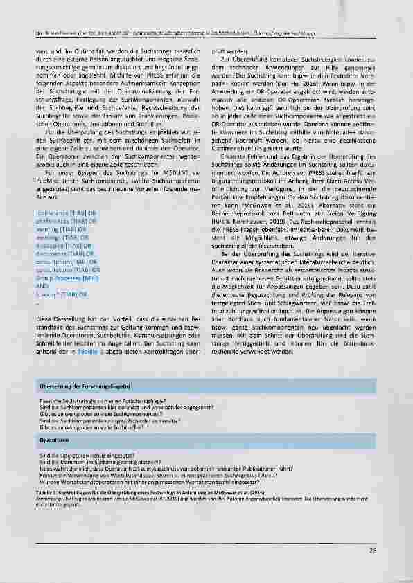Vorschauseite 2: Methodenund Theorienecke One size does not fit all systematische Literaturrecherche in Fachdatenbanken Schritt 7: Überprüfung des Suchstrings
