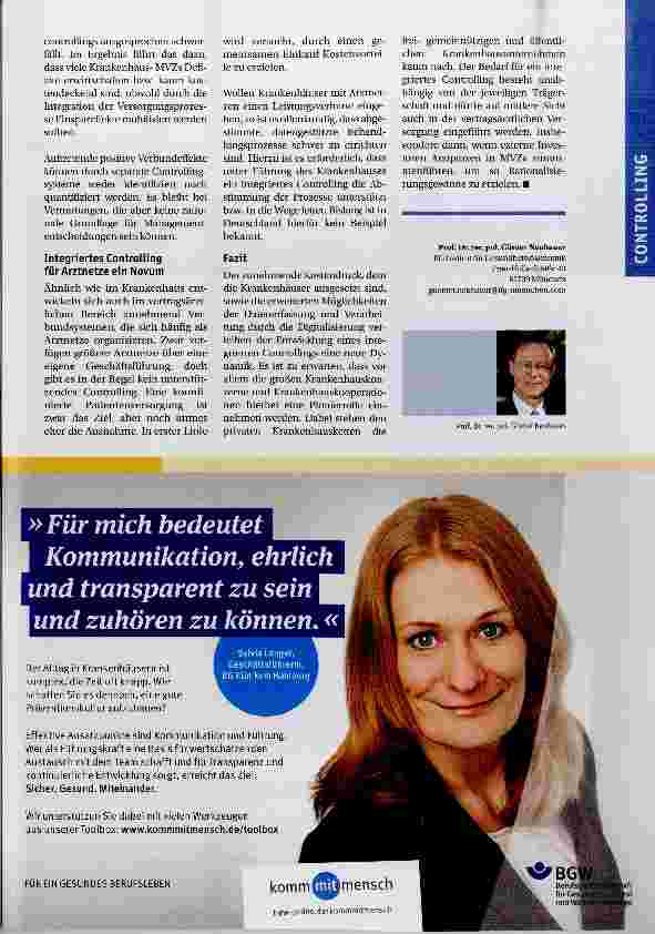 Vorschauseite 3: Integriertes Controlling Voraussetzung für integrierte Versorgungsprozesse
