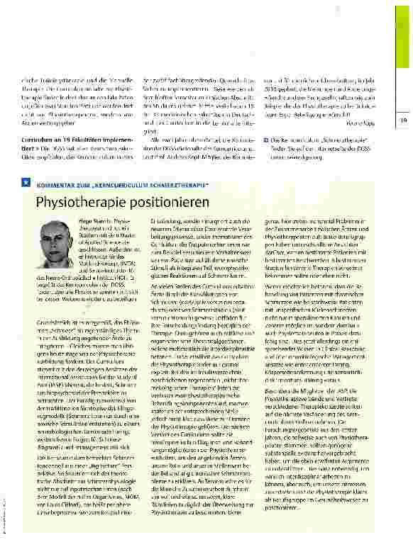 Vorschauseite 2: Physiotherapeuten sollten Einfluss nehmen