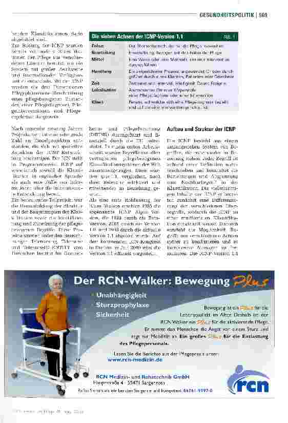 Vorschauseite 2: ICNP erleichtert internationalen Austausch von Pflegeinformationen