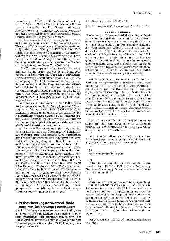 Vorschauseite 3: ZUM PERSONALVERTRETUNGSRECHTMitbestimmungstatbestand: Maßnahmen zur Hebung der Arbeitsleistung