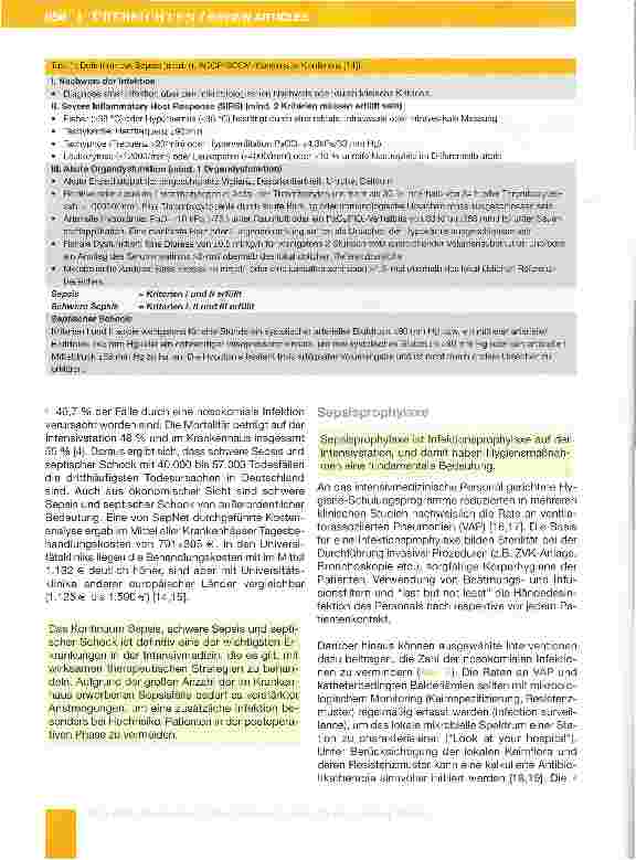 Vorschauseite 3: Sepsistherapie - was ist unverzichtbar?