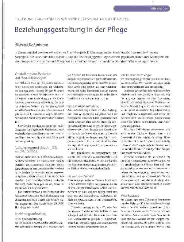 Vorschauseite 1: Beziehungsgestaltung in der Pflege
