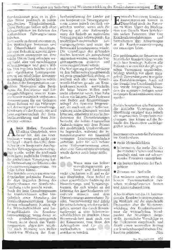 Vorschauseite 4: Strategien zur Sicherung und Weiterentwicklung der Krankenhausversorgung