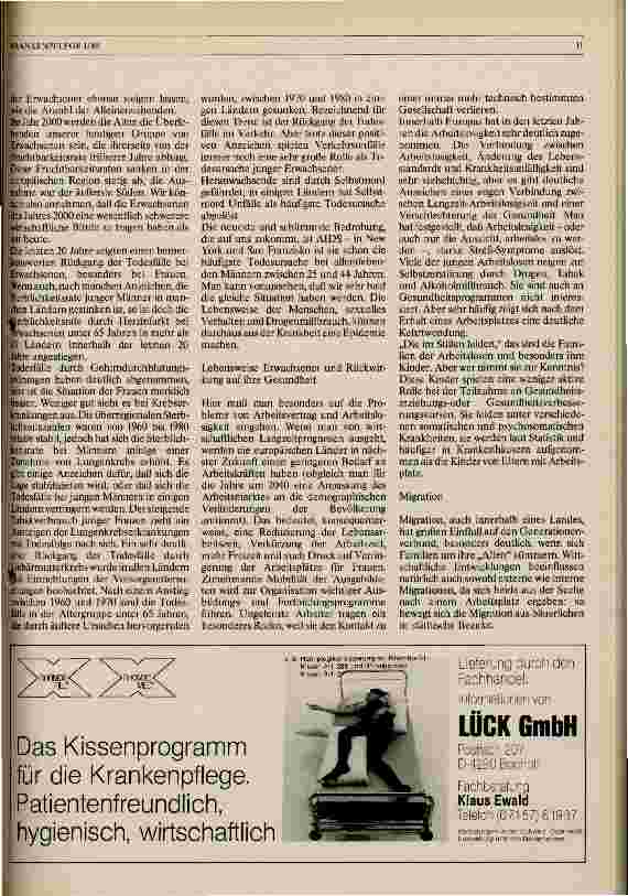 Vorschauseite 3: Demographische und gesundheitliche Entwicklungstendenzen in der Europäischen Region u. ihre Auswirkungen auf die Krankenpflege