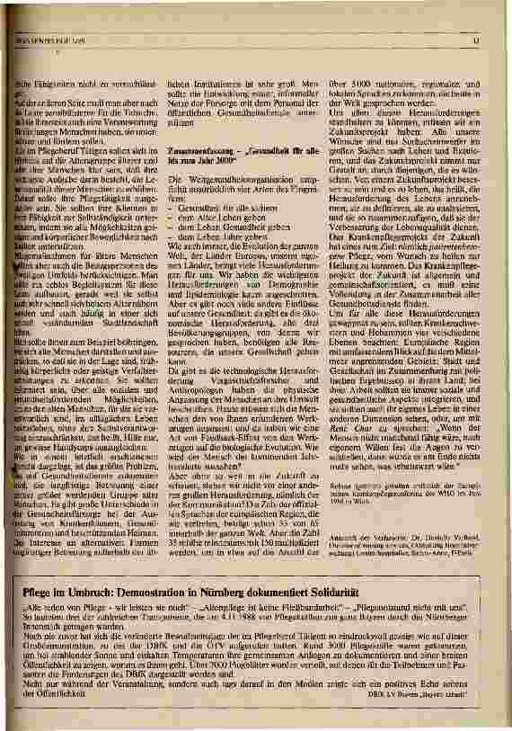 Vorschauseite 5: Demographische und gesundheitliche Entwicklungstendenzen in der Europäischen Region u. ihre Auswirkungen auf die Krankenpflege