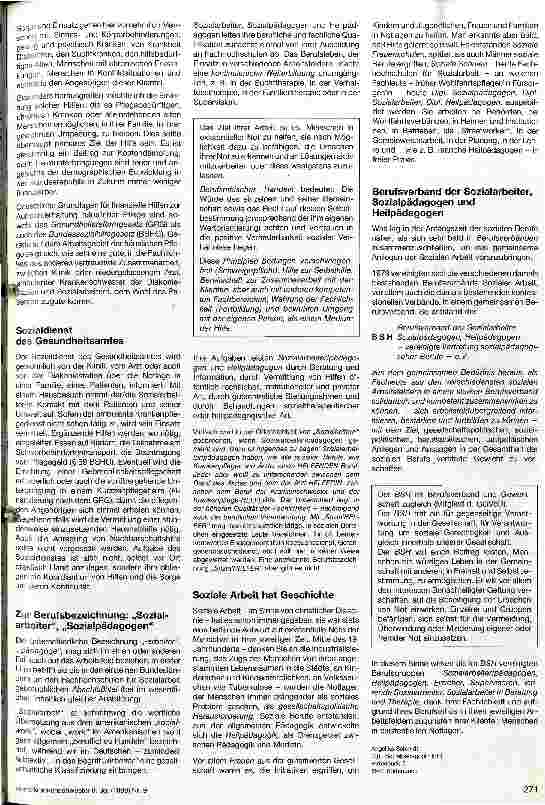 Vorschauseite 2: Sozialarbeit Arbeitsfelder in der stationären und ambulanten Krankenversorgung