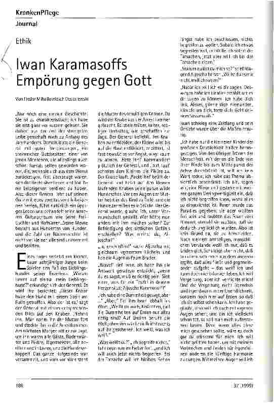 Vorschauseite 1: Iwan Karamasoffs Empörung gegen Gott