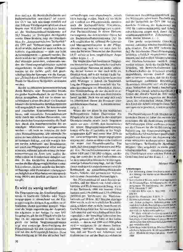 Vorschauseite 3: Wege aus dem Pflegenotstand Tarifpolitik muß sozial gestaltend wirken