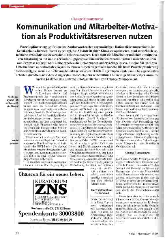 Vorschauseite 1: Kommunikation und Mitarbeiter-Motivation als Produktivitätsreserven nutzen