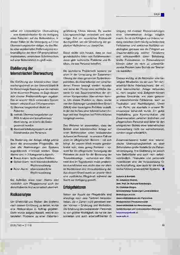 Vorschauseite 2: Telemetrieüberwachung auf Bettenstationen: Nutzen & Risiken