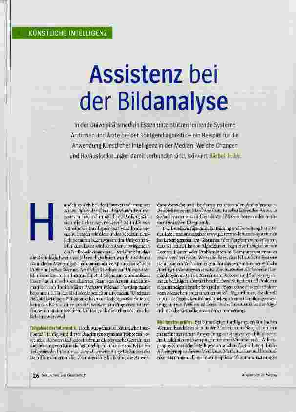 Vorschauseite 1: Assistenz bei der Bildanalyse