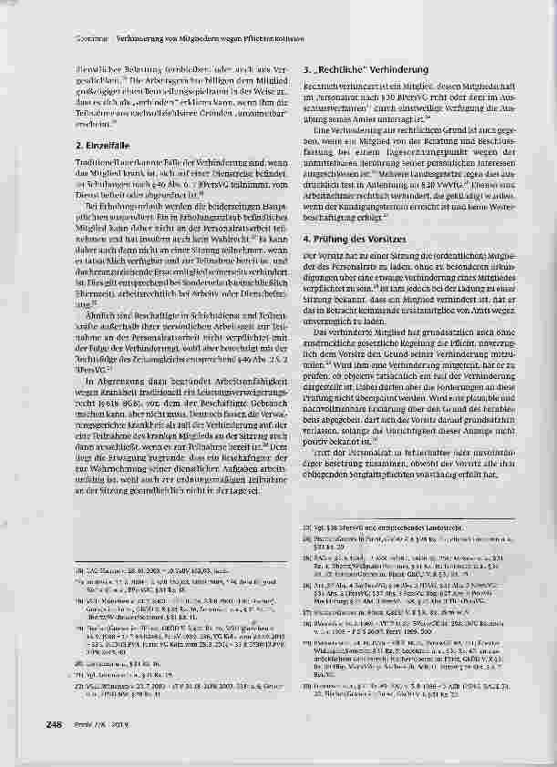 Vorschauseite 3: Verhinderung von Mitgliedern wegen Pflichtenkollision