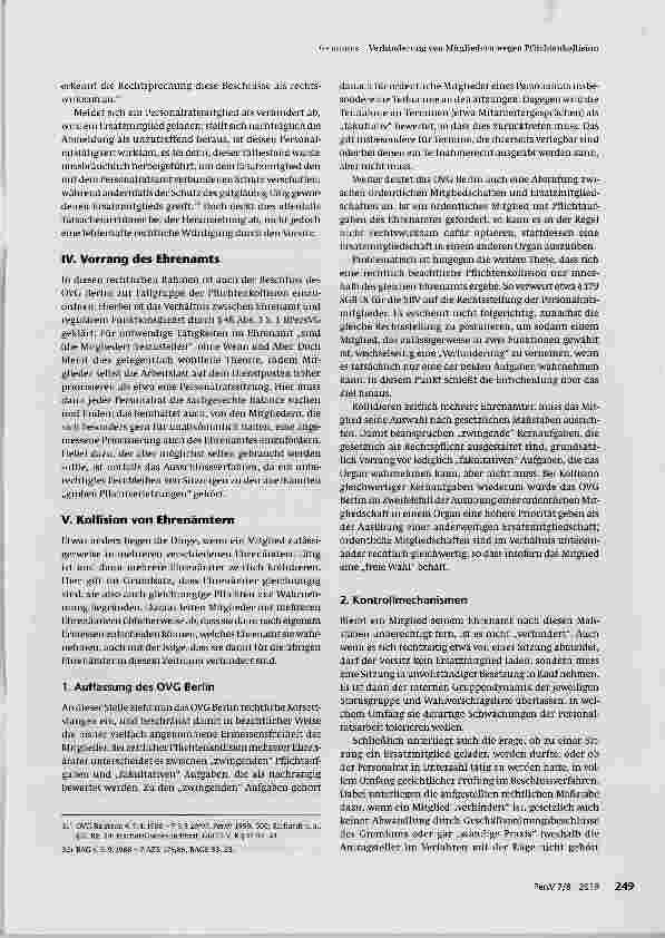 Vorschauseite 4: Verhinderung von Mitgliedern wegen Pflichtenkollision