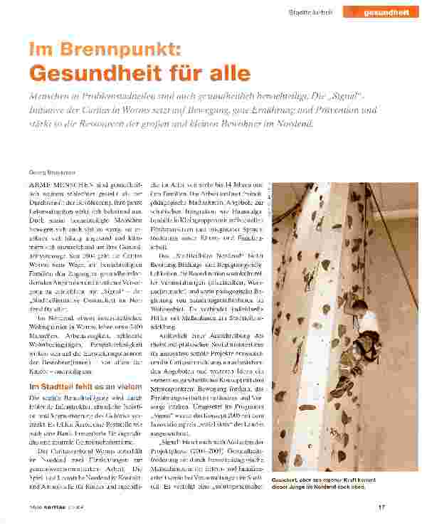 Vorschauseite 1: Im Brennpunkt: Gesundheit für alle