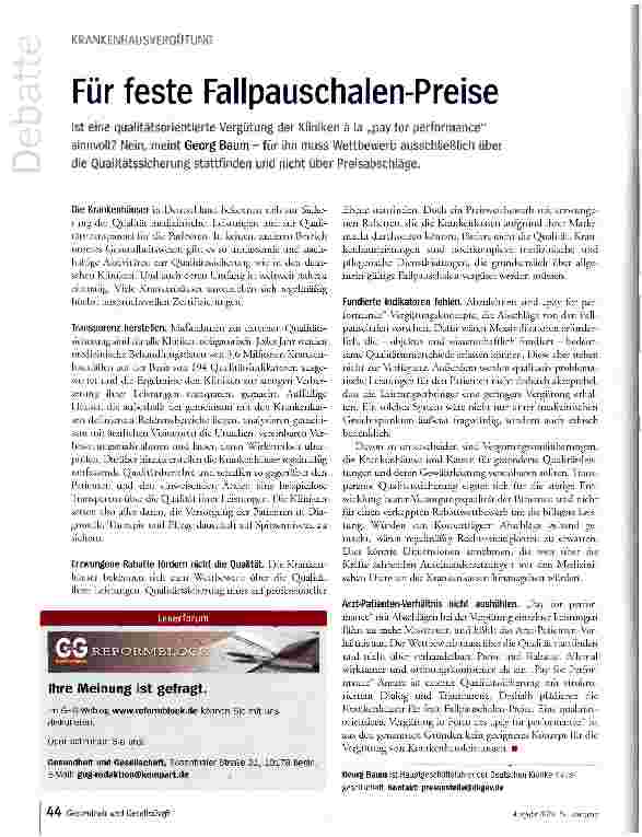 Vorschauseite 1: Für feste Fallpauschalen-Preise