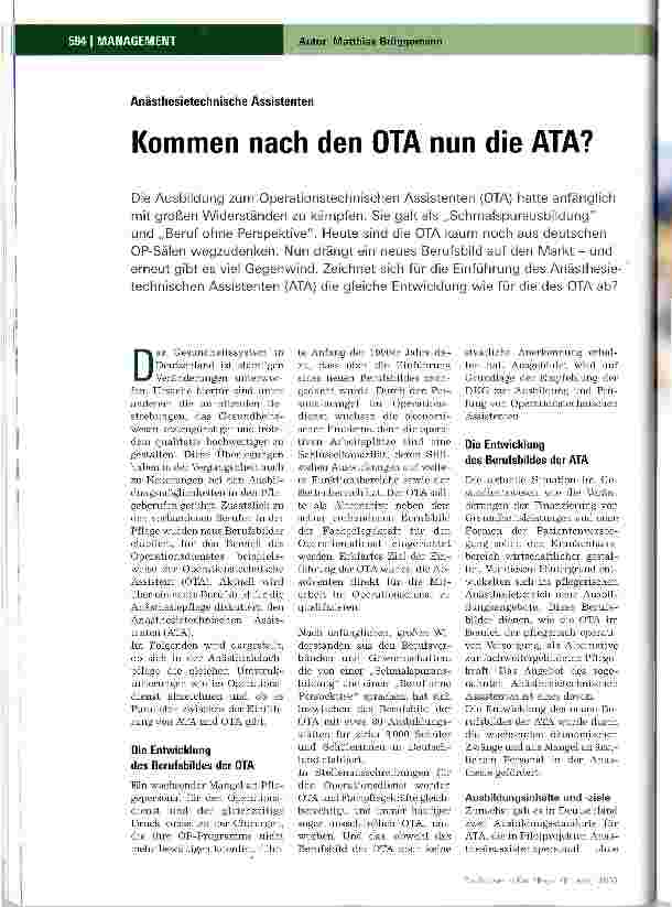 Vorschauseite 1: Kommen nach den OTA nun die ATA?