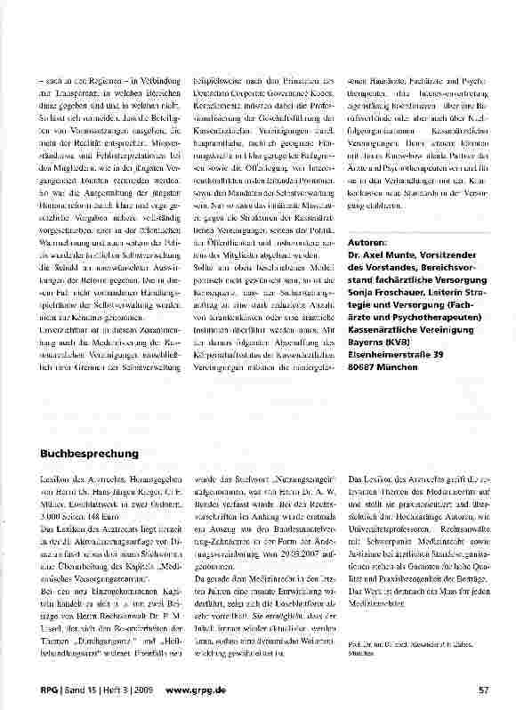 Vorschauseite 4: Reformansatz für eine Modernisierung des Systems der Kassenärztlichen Vereinigungen