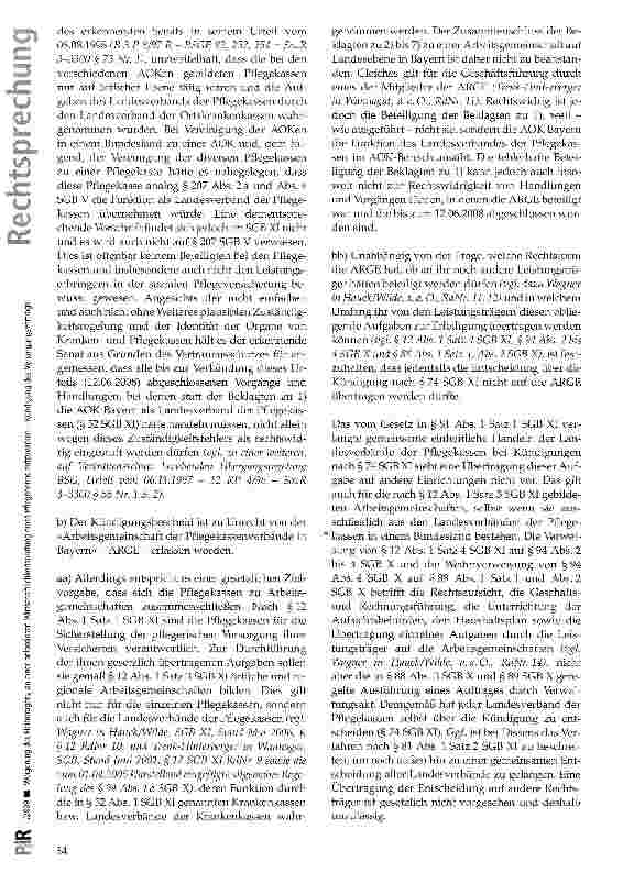 Vorschauseite 6: Weigerung des Heimträgers, an einer anlasslosen Wirtschaftlichkeitsprüfung eines Pflegeheims mitzuwirken - Kündigung des Versorgungsvertrags