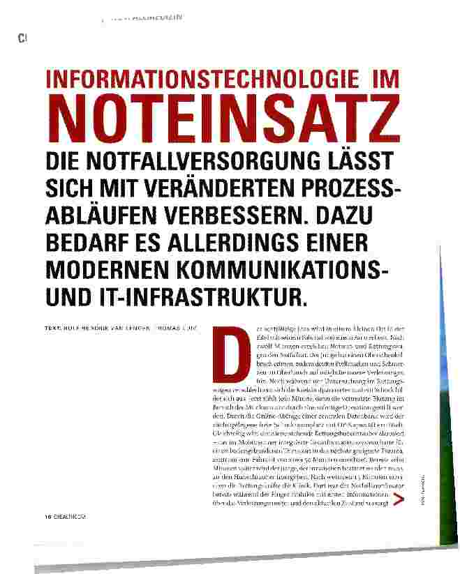 Vorschauseite 1: INFORMATIONSTECHNOLOGIE IM NOTEINSATZ
