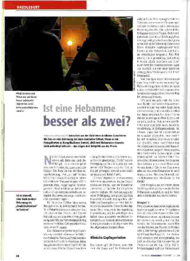 Vorschauseite 1: Ist eine Hebamme besser als zwei?