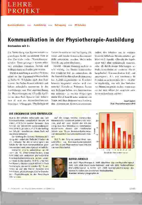 Vorschauseite 1: Kommunikation in der Physiotherapie-Ausbildung
