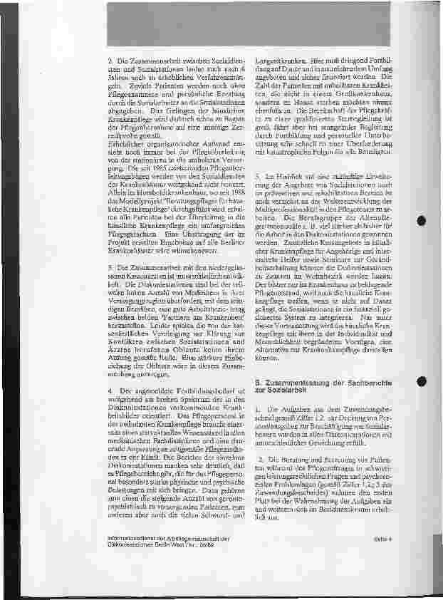 Vorschauseite 2: Vielfalt und Leistungsfähigkeit Sachberichte 1988 der Diakoniestationen vorgelegt