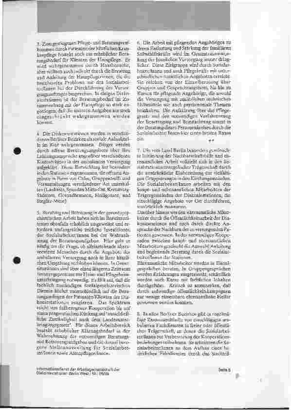 Vorschauseite 3: Vielfalt und Leistungsfähigkeit Sachberichte 1988 der Diakoniestationen vorgelegt