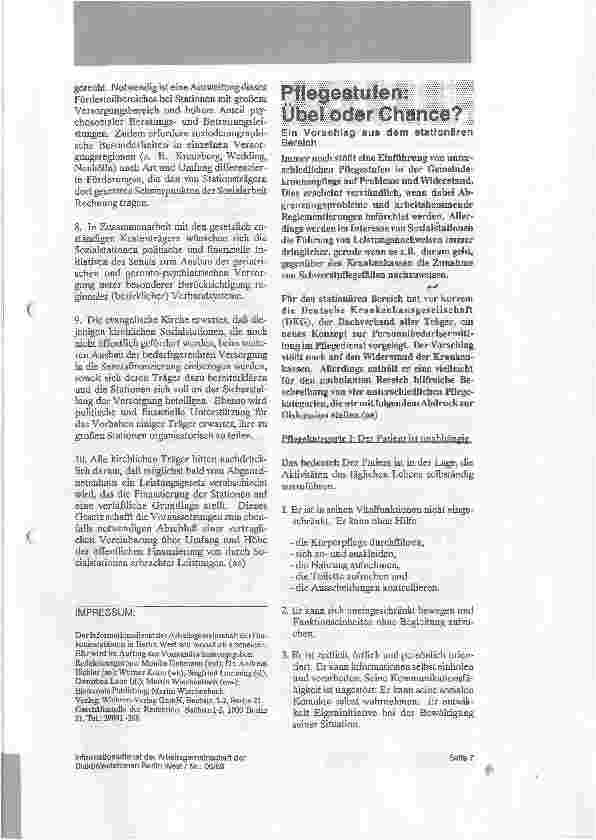 Vorschauseite 5: Vielfalt und Leistungsfähigkeit Sachberichte 1988 der Diakoniestationen vorgelegt