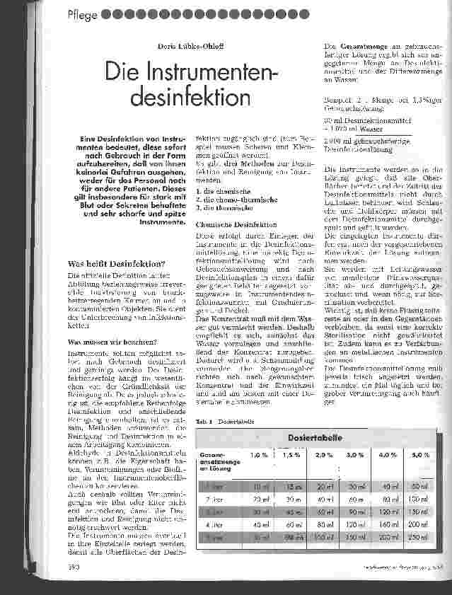Vorschauseite 1: Die Instrumentendesinfektion