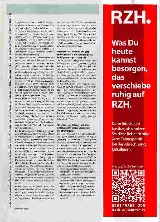 Vorschauseite 2: Reflexion interprofessioneller Kompetenzen