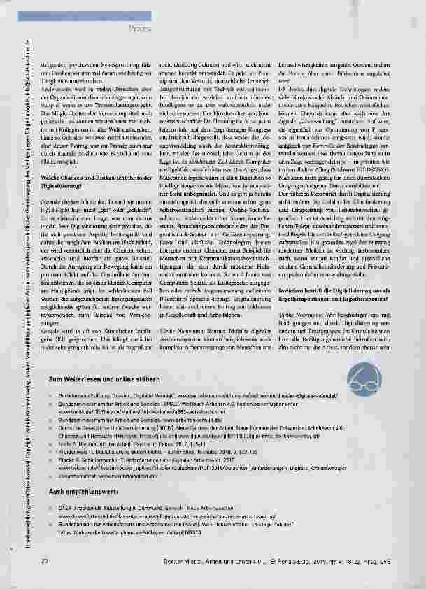 Vorschauseite 3: „Für ein zeitgemäßes ergotherapeutisches Angebot müssen wir uns mit der Digitalisierung auseinandersetzen“